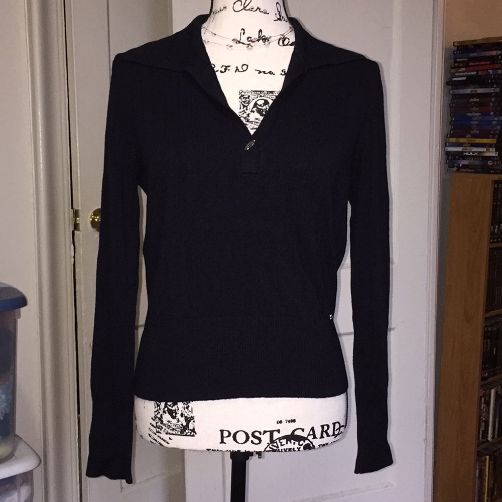 EUC V-neck black sweater
